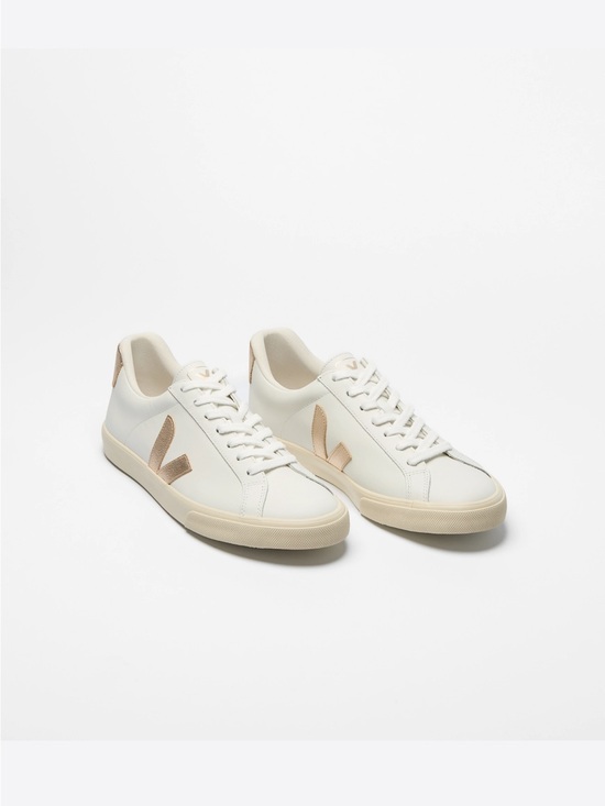 Veja Shoes - New in box Veja Esplar leather sneakers in white/gold